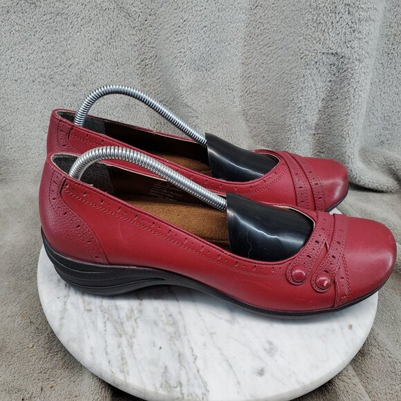 Hush Puppies Shoes Womens Size 11 Red Leather Burlesque Brogue Flats - Picture 4 of 10